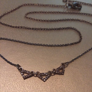 Gold Crystal Triangle Necklace